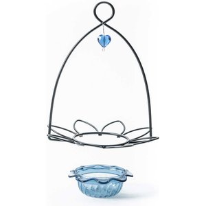 Birds Choice Bluebird Flower Cup for Dried Fruit & Mealworms Bird Feeder, Blue, 3-oz