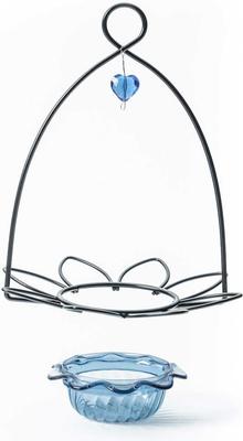 Show full view: Birds Choice Bluebird Flower Cup for Dried Fruit & Mealworms Bird Feeder, Blue, 3-oz slide 4 of 7