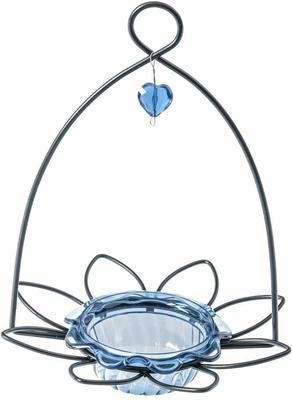 Show full view: Birds Choice Bluebird Flower Cup for Dried Fruit & Mealworms Bird Feeder, Blue, 3-oz slide 3 of 7