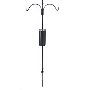 Birds Choice Erva Pole Set with Squirrel Baffle Bird House, Medium