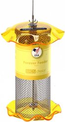 Birds Choice Forever Nyjer with Stainless Steel Screen Bird Feeder, Yellow, Small