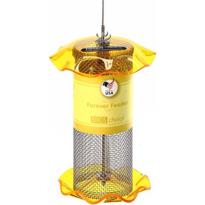 Birds Choice Birds Choice Forever Nyjer with Stainless Steel Screen Bird Feeder, Yellow, Small
