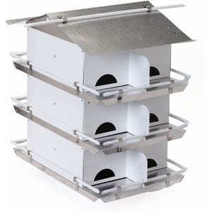 Birds Choice Purple Martin with Starling-Resistant Entrances Bird House, White/Grey, Medium