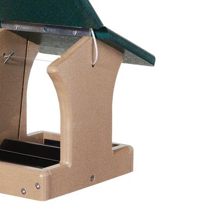 Show full view: Birds Choice Recycled Plastic Hanging Hopper 2-Sided Bird Feeder, Taupe/Green, Small, 8.75-in slide 3 of 11