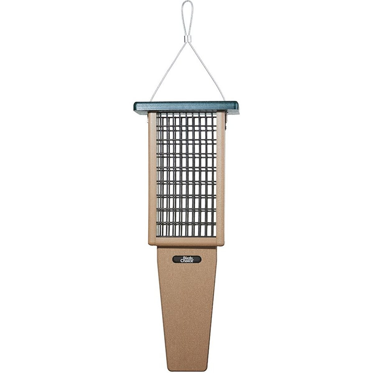 Birds Choice Pileated 2-Cake Tail Prop Suet Feeder, Taupe/Green, 22.5-in