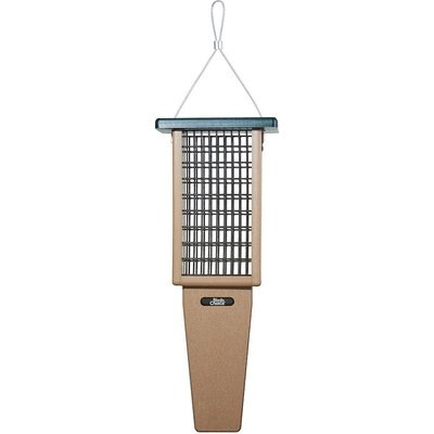 Birds Choice Birds Choice Pileated 2-Cake Tail Prop Suet Feeder, Taupe/Green, 22.5-in