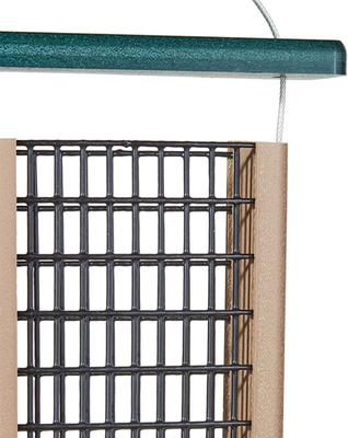 Show full view: Birds Choice Pileated 2-Cake Tail Prop Suet Feeder, Taupe/Green, 22.5-in slide 3 of 6