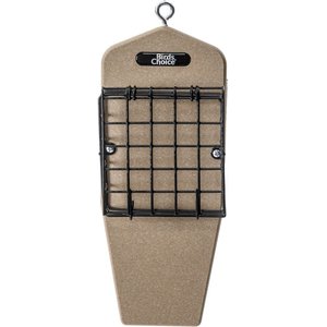 Birds Choice Recycled Double Cake Suet Bird Feeder, Taupe, Medium
