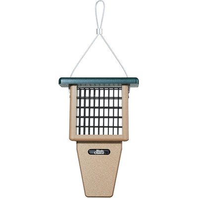 Birds Choice Birds Choice Single Cake Tail Prop Suet Feeder, Taupe/Green, 12-in