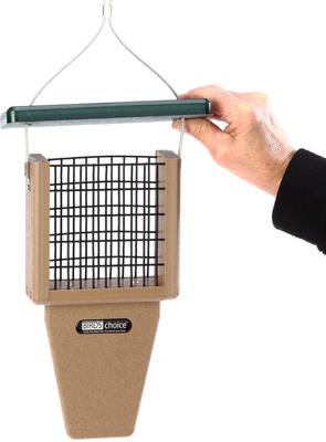 Show full view: Birds Choice Single Cake Tail Prop Suet Feeder, Taupe/Green, 12-in slide 4 of 8