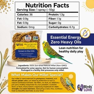 Birds LOVE Economy & Thin Special Tips & Tails Spray Millet Bird Treats, 2.5 to 5-in, 1-lb bag