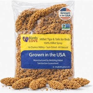 Birds LOVE Economy & Thin Special Tips & Tails Spray Millet Bird Treats, 2.5 to 5-in, 1-lb bag