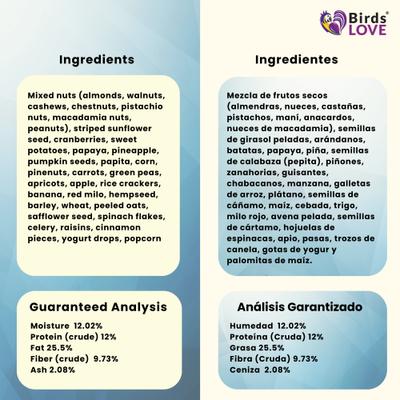 Show full view: Birds LOVE Natural Garden Blend Large Parrot Bird Food, 2-lb bag slide 4 of 7