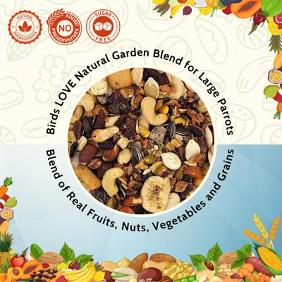 Show full view: Birds LOVE Natural Garden Blend Large Parrot Bird Food, 2-lb bag slide 2 of 7