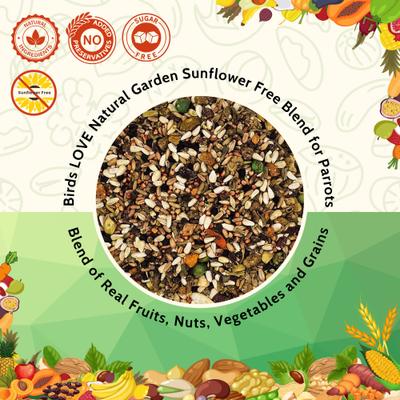Show full view: Birds LOVE Natural Garden Blend Sunflower-Free Conure Bird Food, 2-lb bag slide 2 of 7