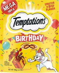 Birthday Variety Pack - Temptations Birthday Lobster & Beef Flavored Crunchy Cat Treats, Chicken Dairy & Shrimp & Lobster, Crab & Shrimp Flavors slide 2 of 9