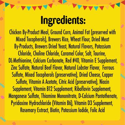 Show full view: Birthday Variety Pack - Temptations Birthday Lobster & Beef Flavored Crunchy Cat Treats, Chicken Dairy & Shrimp & Lobster, Crab & Shrimp Flavors slide 4 of 10