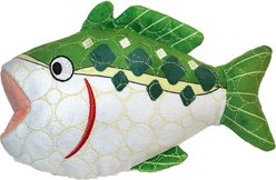 Bite Force Built with Kevlar Tough Plush Diamond Bass Dog Toy, Green