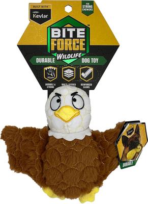 Show full view: Bite Force Built with Kevlar Tough Plush Eagle Dog Toy, Brown slide 3 of 4