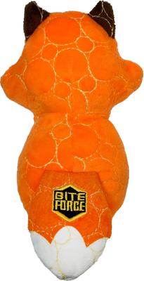 Show full view: Bite Force Built with Kevlar Tough Plush Fox Dog Toy, Orange slide 2 of 5