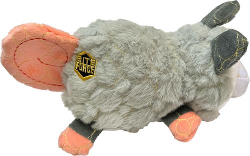 Show full view: Bite Force Built with Kevlar Tough Plush Opossum Dog Toy, Grey slide 4 of 6