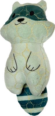 Show full view: Bite Force Built with Kevlar Tough Plush Racoon Dog Toy, Grey slide 3 of 5