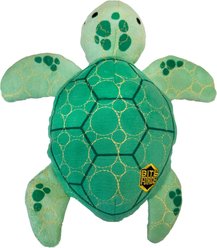Bite Force Built with Kevlar Tough Plush Turtle Dog Toy, Green