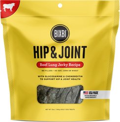 BIXBI Hip & Joint Beef Lung Jerky Recipe Dog Treats, 12-oz bag
