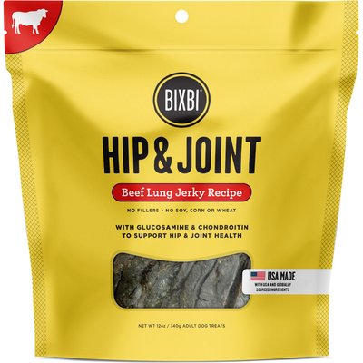 BIXBI BIXBI Hip & Joint Beef Lung Jerky Recipe Dog Treats, 12-oz bag