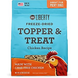 BIXBI Liberty Chicken Recipe Freeze-Dried Dog Topper & Treat, 4.5-oz bag