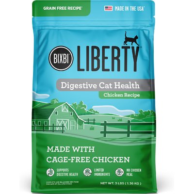 BIXBI BIXBI Liberty Digestive Health Chicken Recipe Grain-Free Dry Cat Food, 3-lb bag