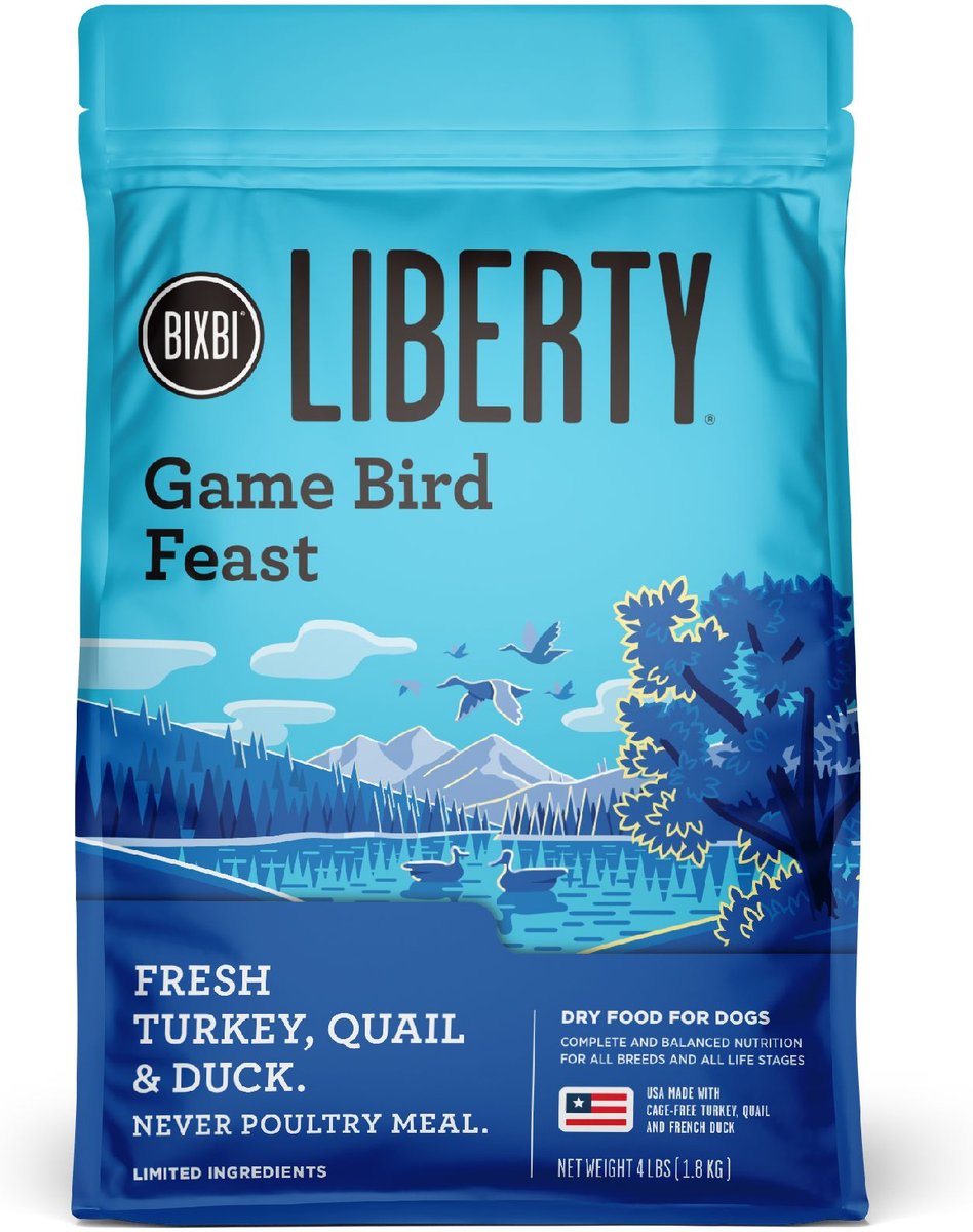 BIXBI Liberty Game Bird Feast Fresh Turkey, Quail & Duck Dry Dog Food