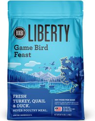 BIXBI Liberty Game Bird Feast Fresh Turkey, Quail & Duck Dry Dog Food, 4-lb bag
