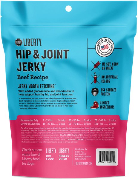 BIXBI Liberty Skin & Coat Beef Liver Recipe Grain-Free Jerky Dog Treats