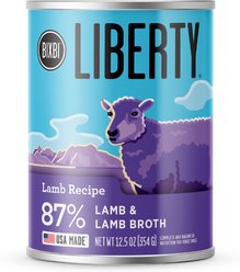 BIXBI Liberty Limited Ingredient Lamb Recipe Canned Dog Food, 12.5-oz can, case of 12