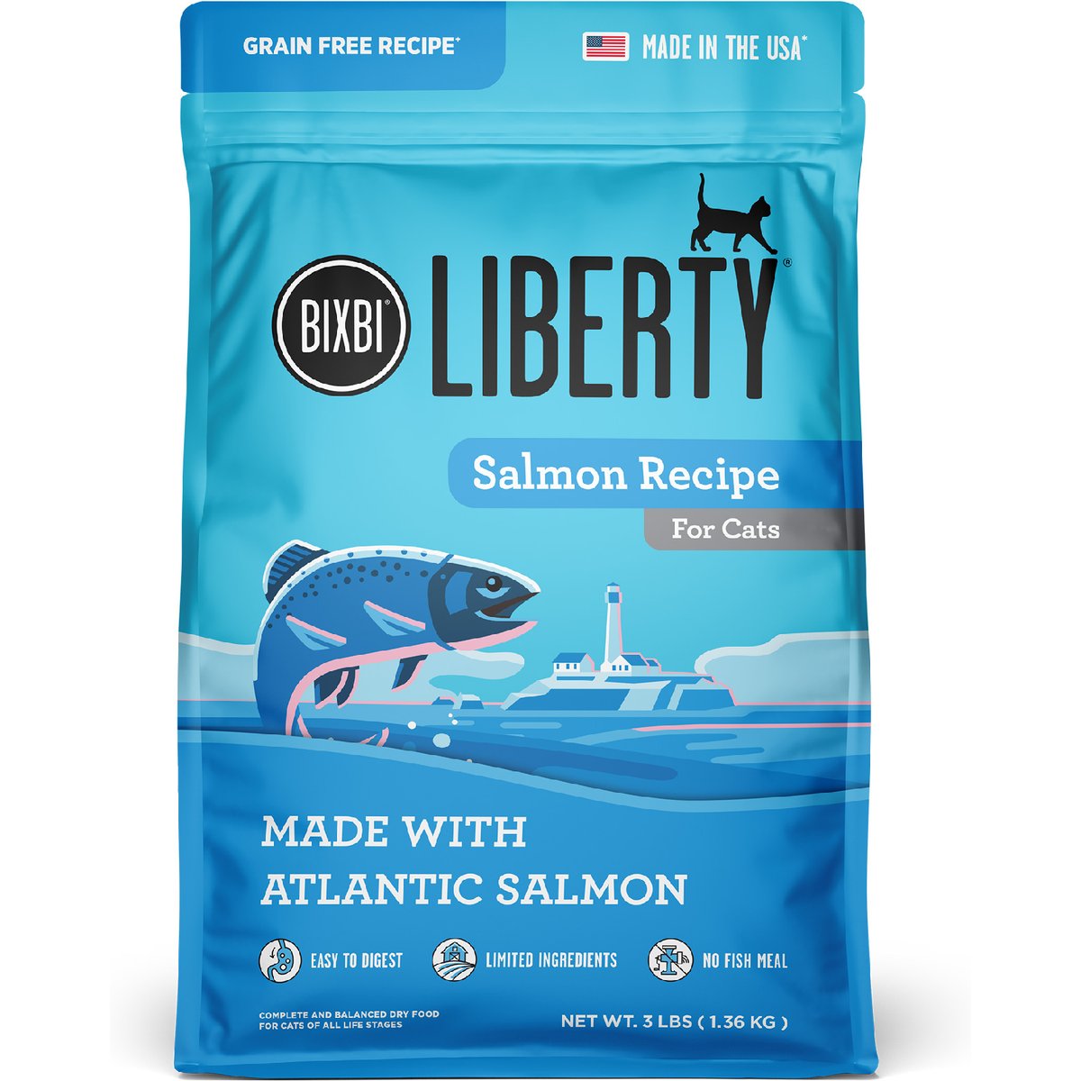 BIXBI Liberty Salmon Recipe Grain-Free Dry Cat Food, 3-lb bag
