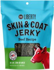 BIXBI Liberty Skin & Coat Beef Liver Recipe Grain-Free Jerky Dog Treats, 5-oz bag