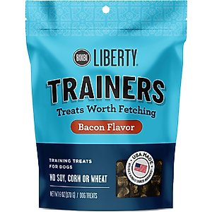 BIXBI Liberty Trainers Bacon Flavor Grain-Free Dog Treats, 6-oz bag