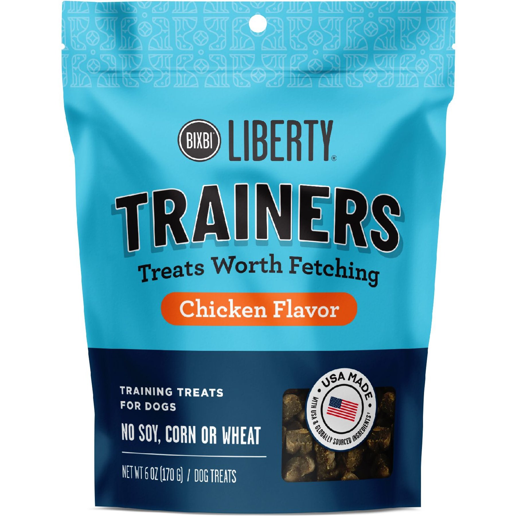 BIXBI Liberty Trainers Chicken Flavor Grain-Free Dog Treats, 6-oz bag