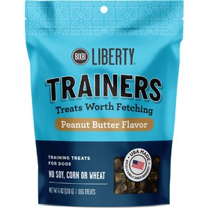 BIXBI Liberty Trainers Peanut Butter Flavor Grain-Free Dog Treats, 6-oz bag