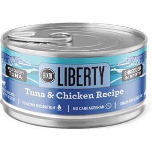 BIXBI Liberty Tuna & Chicken Recipe in Broth Grain-Free Wet Cat Food, 2.75-oz can, case of 24
