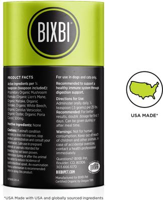 Show full view: BIXBI Organic Pet Superfood Digestion Daily Dog & Cat Supplement, 2.12-oz jar slide 3 of 8