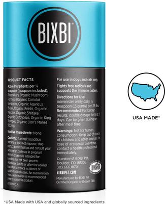 Show full view: BIXBI Organic Pet Superfood Immunity Daily Dog & Cat Supplement, 2.12-oz jar slide 3 of 9