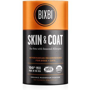 BIXBI Organic Pet Superfood Skin & Coat Daily Dog & Cat Supplement, 2.12-oz jar