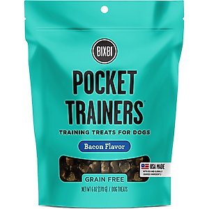 BIXBI Pocket Trainers Bacon Flavor Grain-Free Dog Treats, 6-oz bag