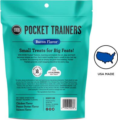 Show full view: BIXBI Pocket Trainers Bacon Flavor Grain-Free Dog Treats, 6-oz bag slide 3 of 9