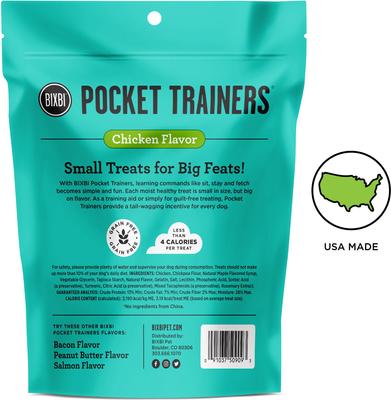 Show full view: BIXBI Pocket Trainers Chicken Flavor Grain-Free Dog Treats, 6-oz bag slide 3 of 9