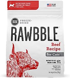 BIXBI RAWBBLE Beef Recipe Grain-Free Freeze-Dried Cat Food, 3.5-oz bag slide 1 of 7
