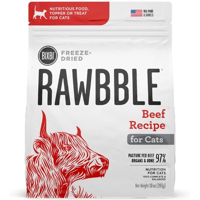 BIXBI BIXBI RAWBBLE Beef Recipe Grain-Free Freeze-Dried Cat Food, 3.5-oz bag