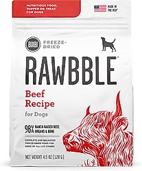 BIXBI Rawbble Beef Recipe Grain-Free Freeze-Dried Dog Food, 4.5-oz bag